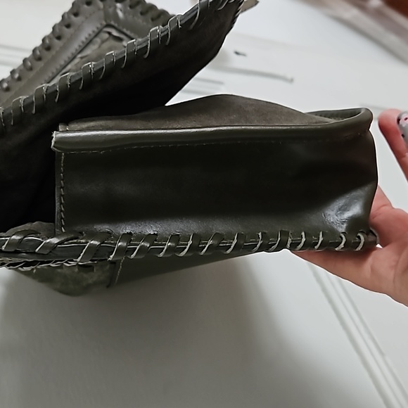 Zara Army Green Suede Adjustable CrossBody Bag- Like New - Picture 6 of 12